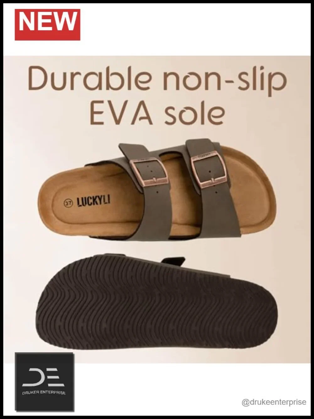 Kids Cork Footbed Slide Sandals with Memory Foam Adjustable Straps